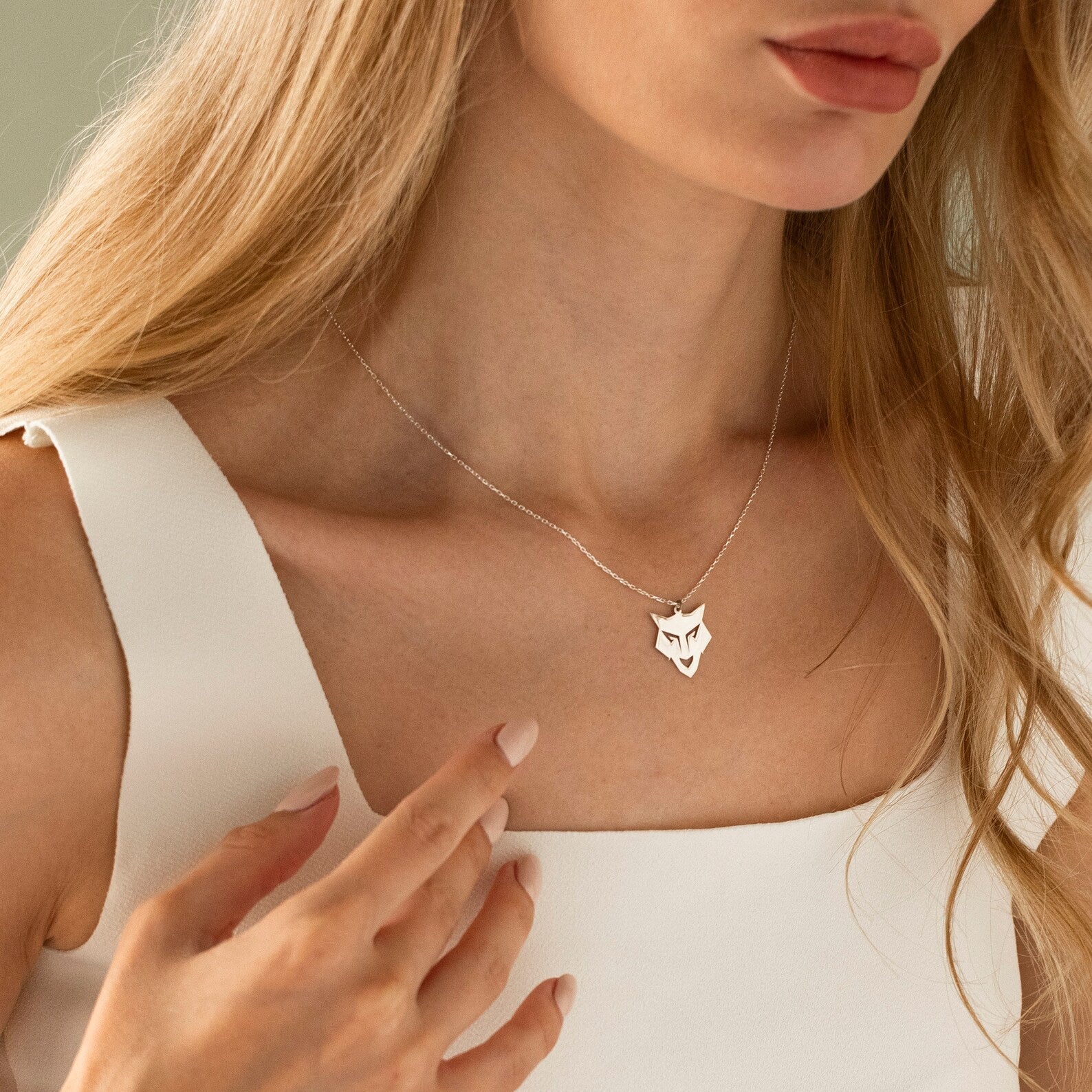 14K Gold Wolf Necklace, Nature Necklace | 925 Silver Animal Necklace – Viking jewerly | Norse runes & Nordic jewelry