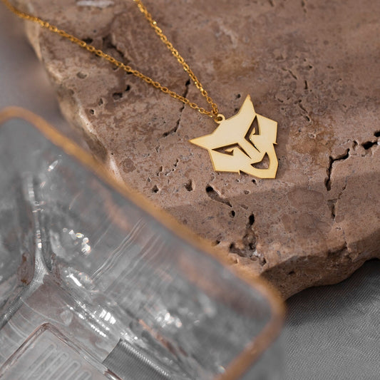 14K Gold Wolf Necklace, Nature Necklace | 925 Silver Animal Necklace – Viking jewerly | Norse runes & Nordic jewelry