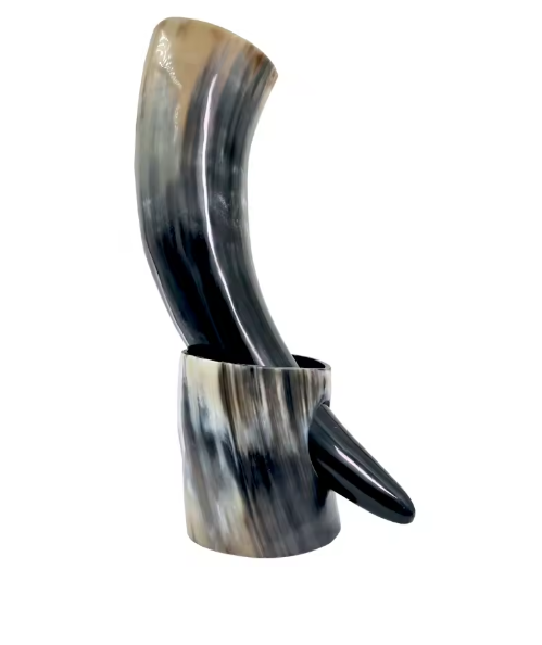 Viking Drinking Horn Mug with Stand β Ale, Beer & Mead Tankard