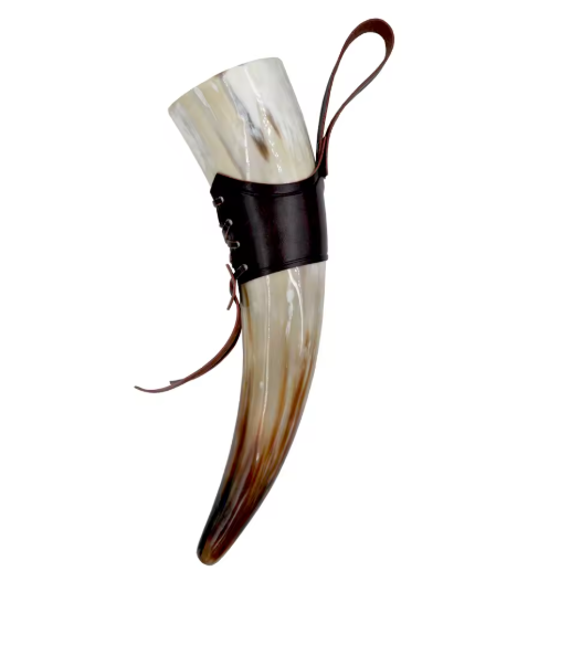 Viking Drinking Horn Mug with Stand β Ale, Beer & Mead Tankard
