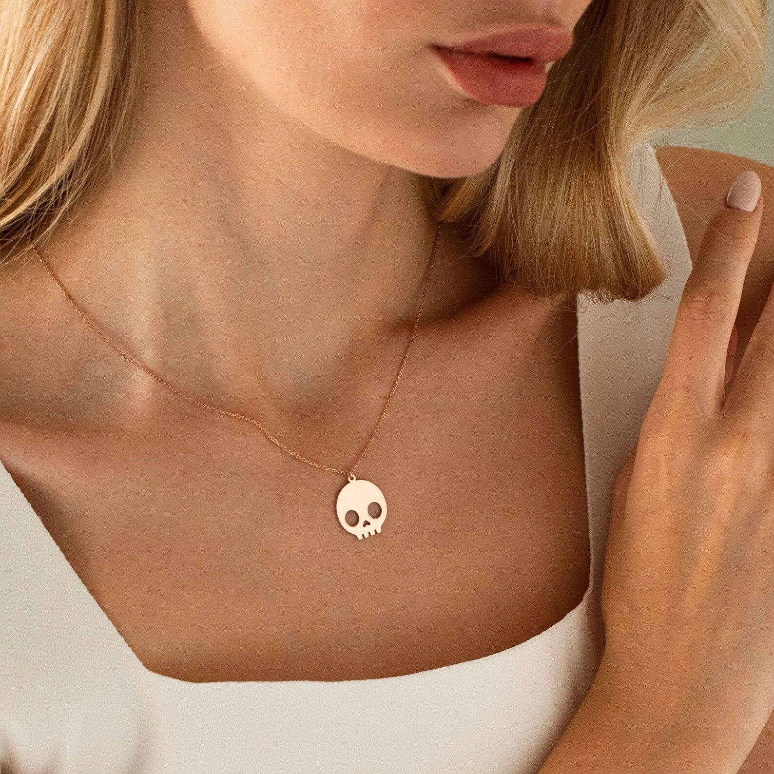 925 Silver Skull Necklace, Halloween Necklace | Gold Gothic Necklace – Viking jewerly | Norse runes & Nordic jewelry