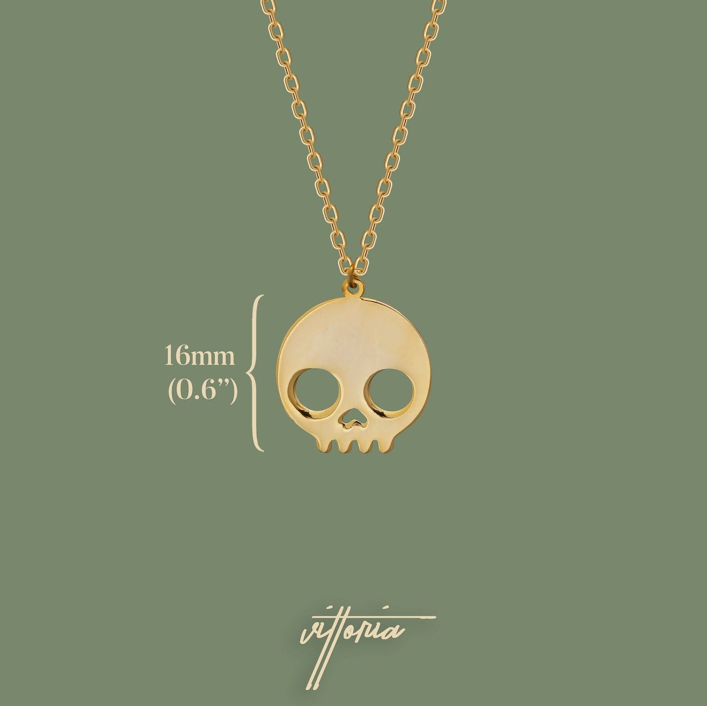 925 Silver Skull Necklace, Halloween Necklace | Gold Gothic Necklace โ Viking jewerly | Norse runes & Nordic jewelry