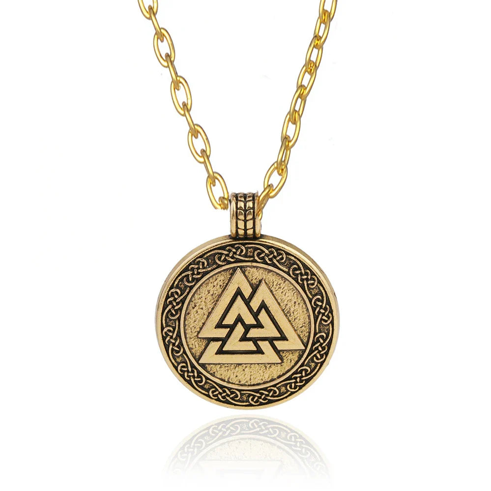Viking Warrior Necklace – Valknut Rune Symbol of Odin