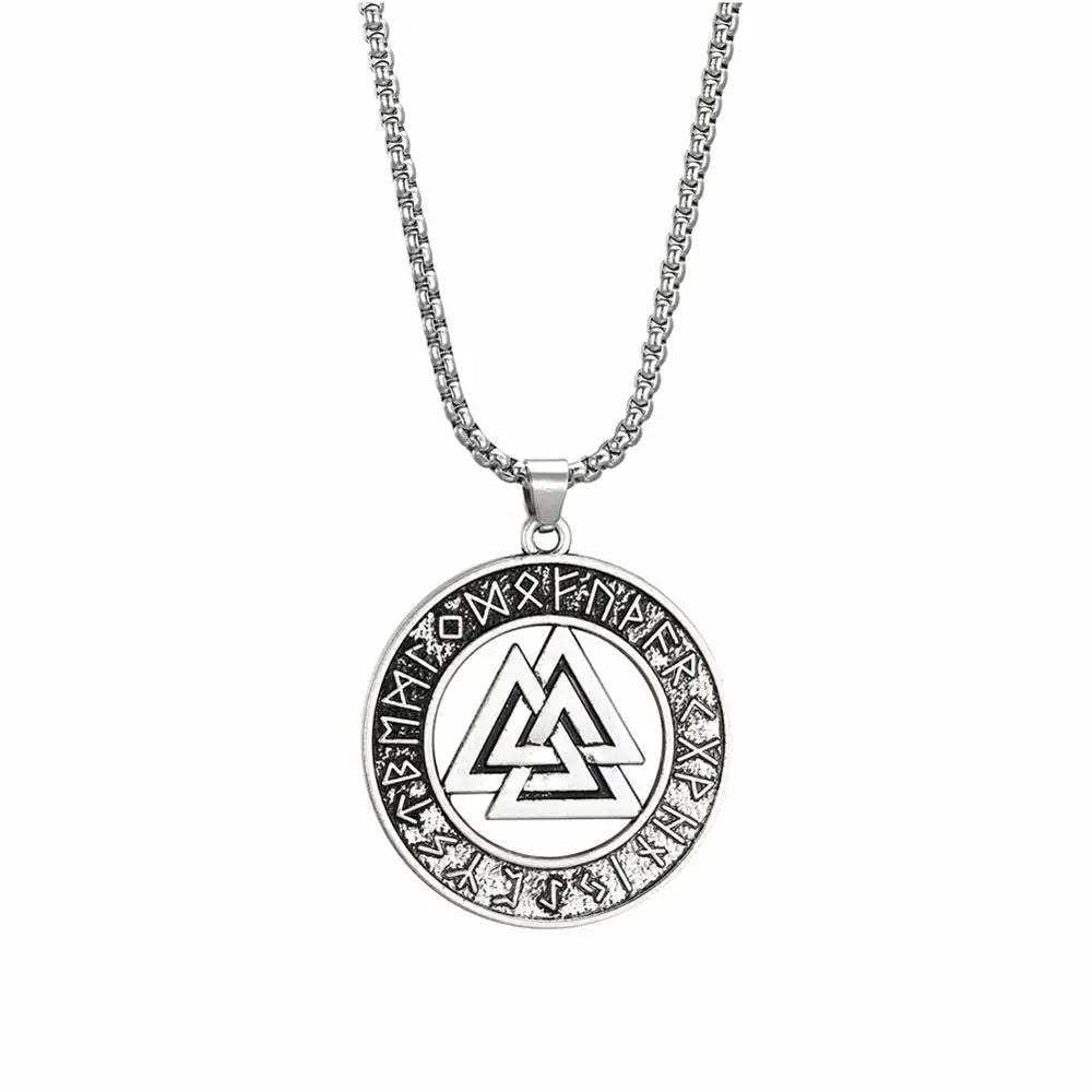 Viking Warrior Necklace – Valknut Rune Symbol of Odin