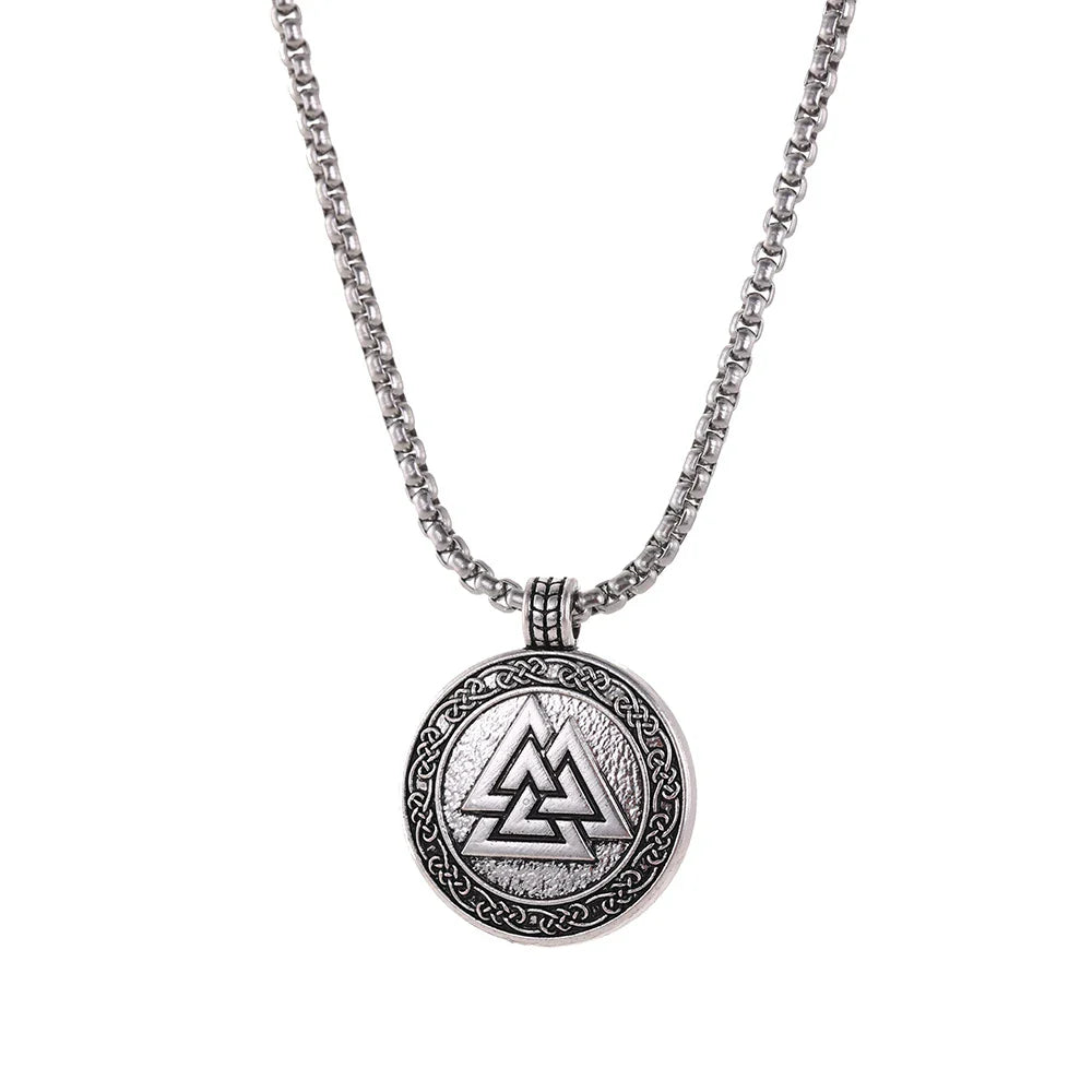Viking Warrior Necklace – Valknut Rune Symbol of Odin