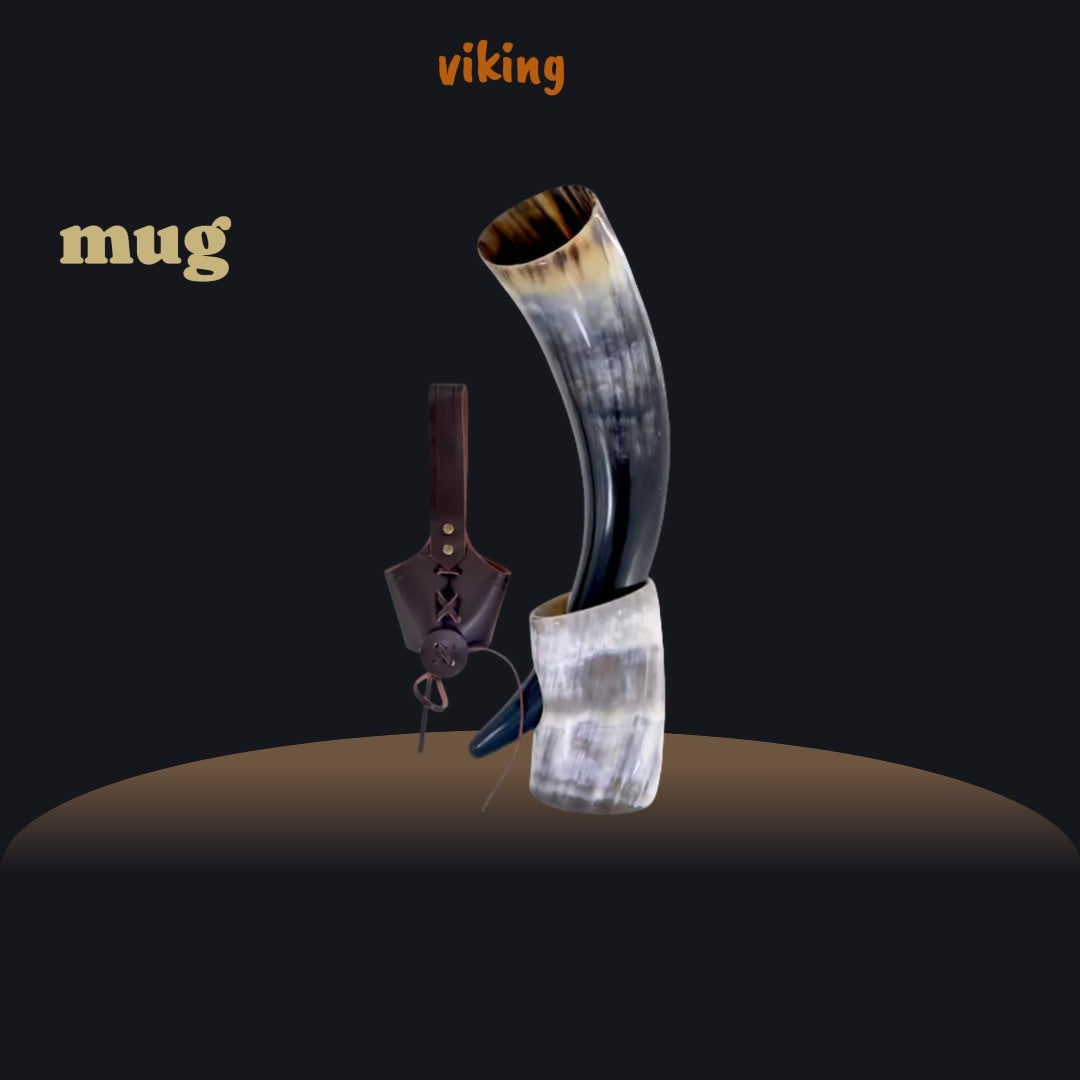 Viking Drinking Horn Mug with Stand β Ale, Beer & Mead Tankard