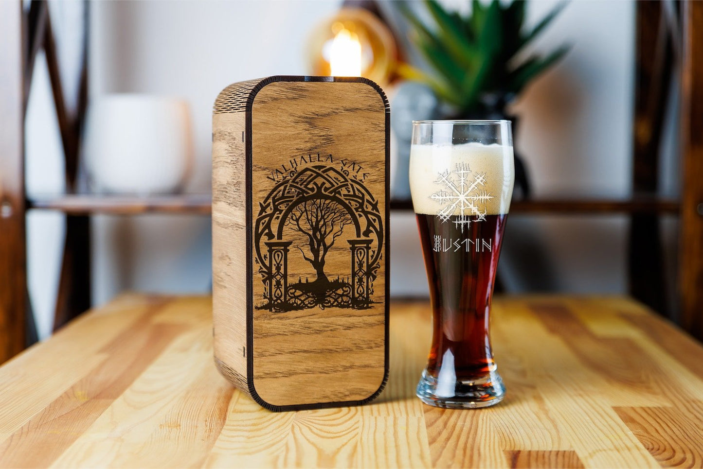 Beer glass set gifts Beer viking Valhalla gate viking beer – Viking Accessories | Norse runes & Nordic jewelry