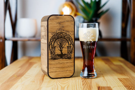 Beer glass set gifts Beer viking Valhalla gate viking beer – Viking Accessories | Norse runes & Nordic jewelry