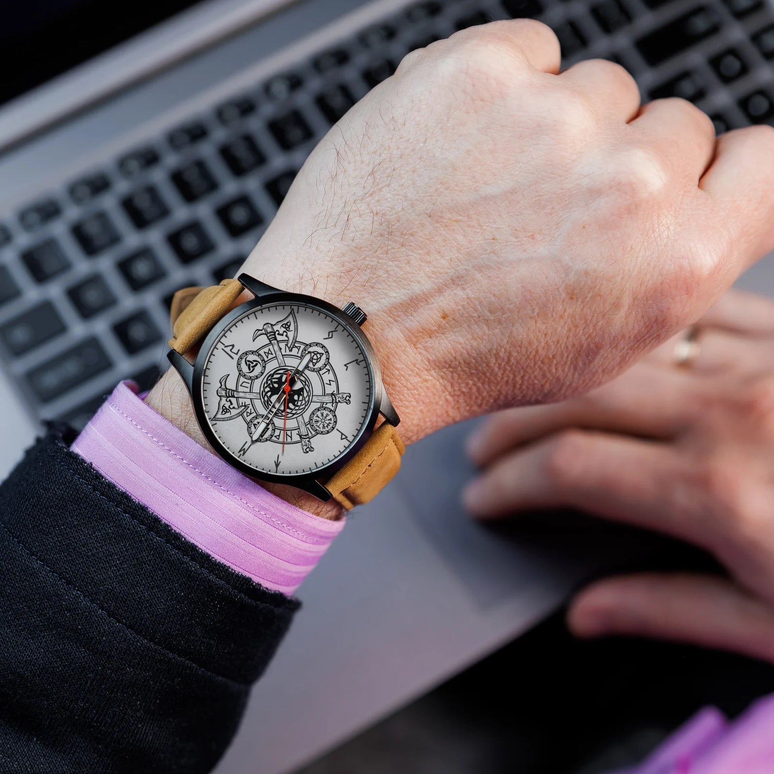 Customized viking Watch Engraved gift for man – Viking Accessories | Norse runes & Nordic jewelry