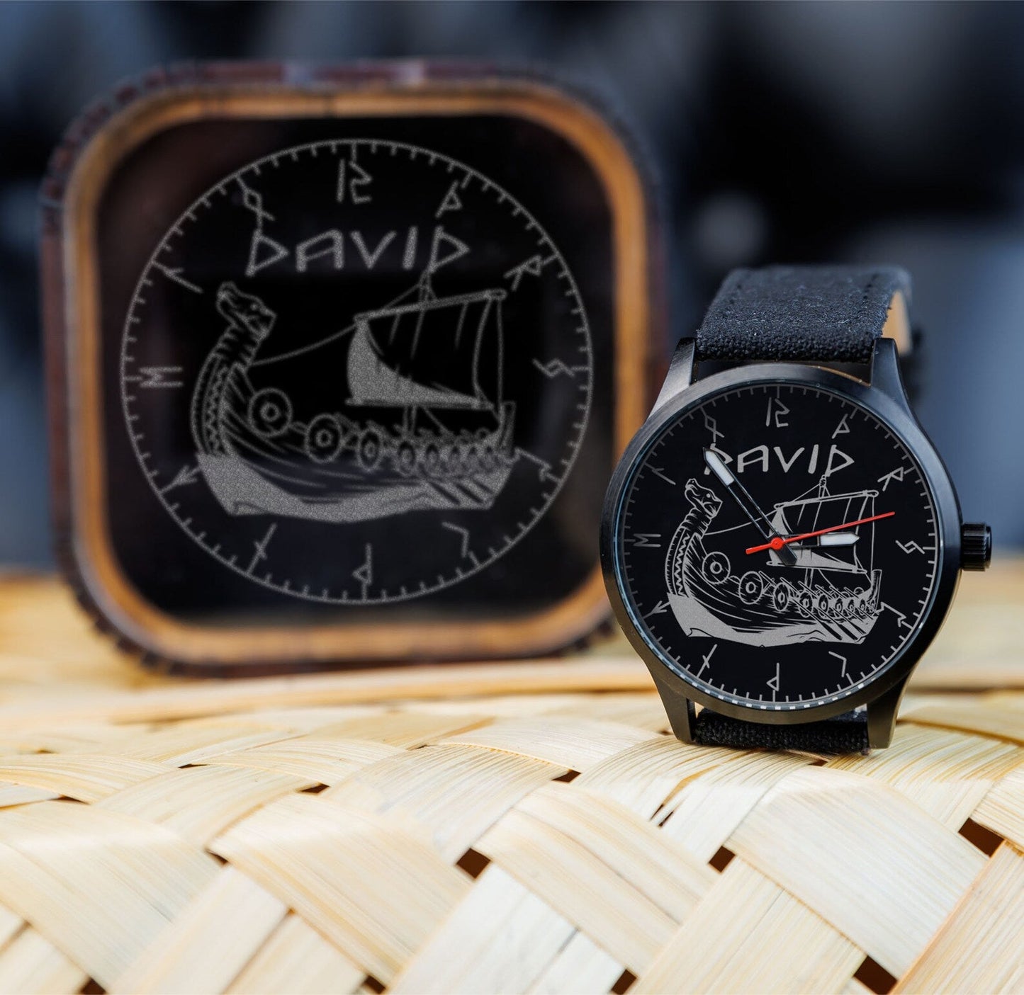 Customized viking Watch Engraved gift for man – Viking Accessories | Norse runes & Nordic jewelry