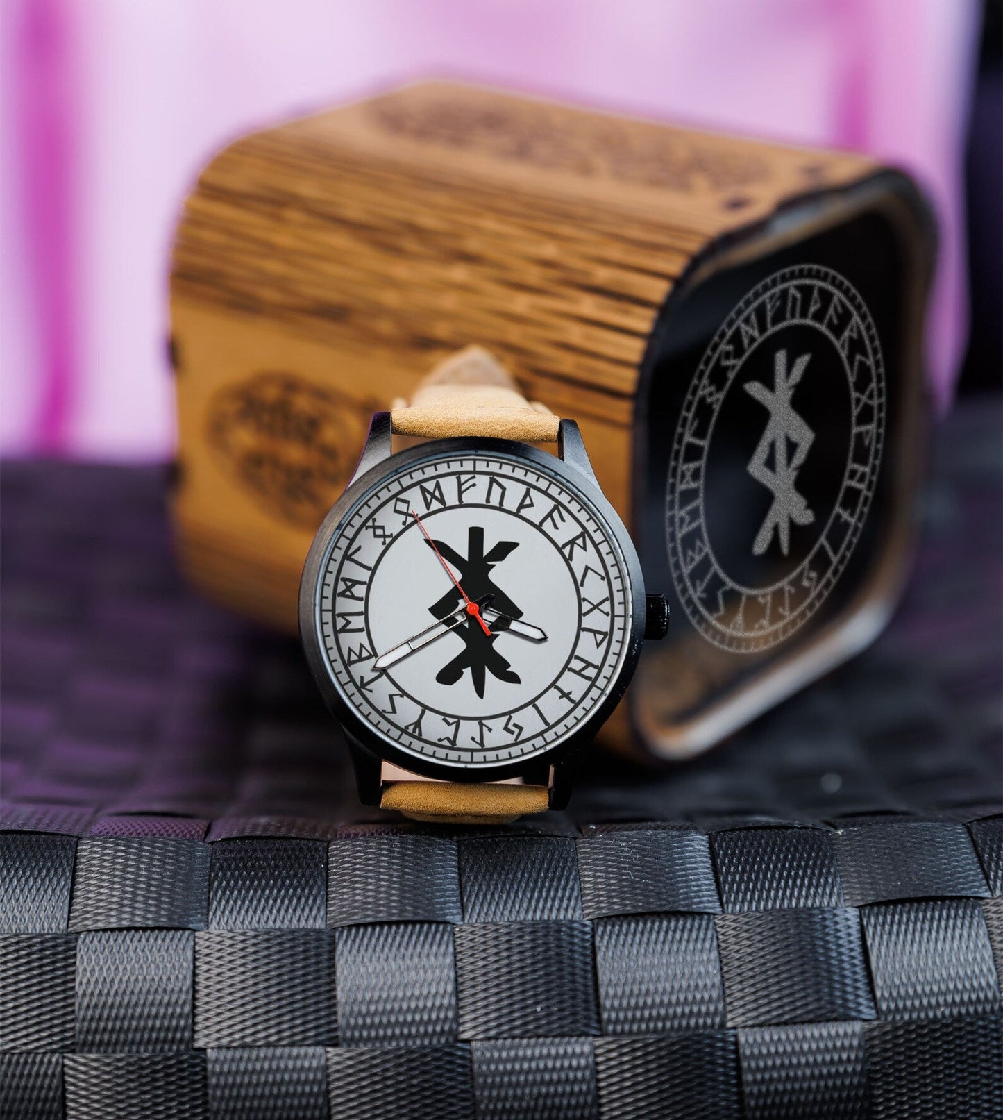 Customized Viking Watch Engraved Gift For Man – Viking Accessories | Norse runes & Nordic jewelry