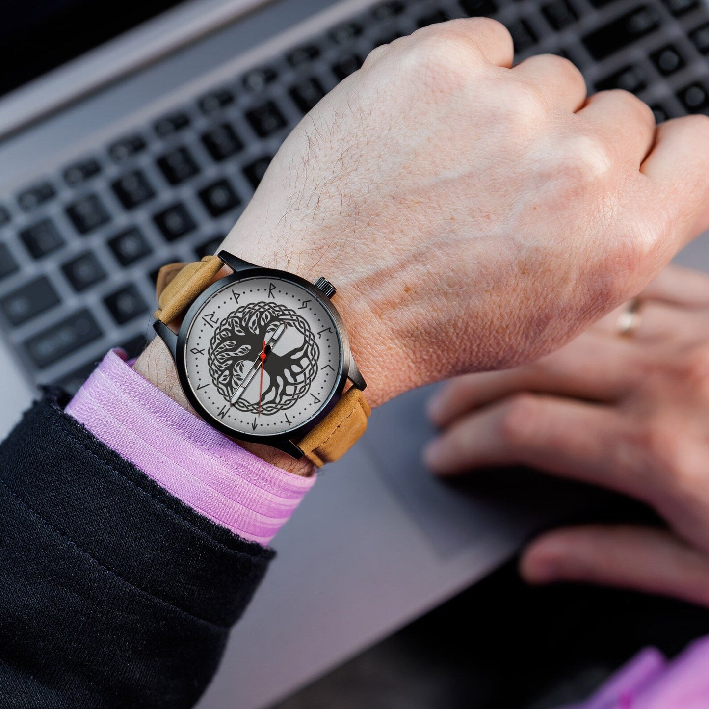 Customized viking Watch Engraved gift for man – Viking Accessories | Norse runes & Nordic jewelry