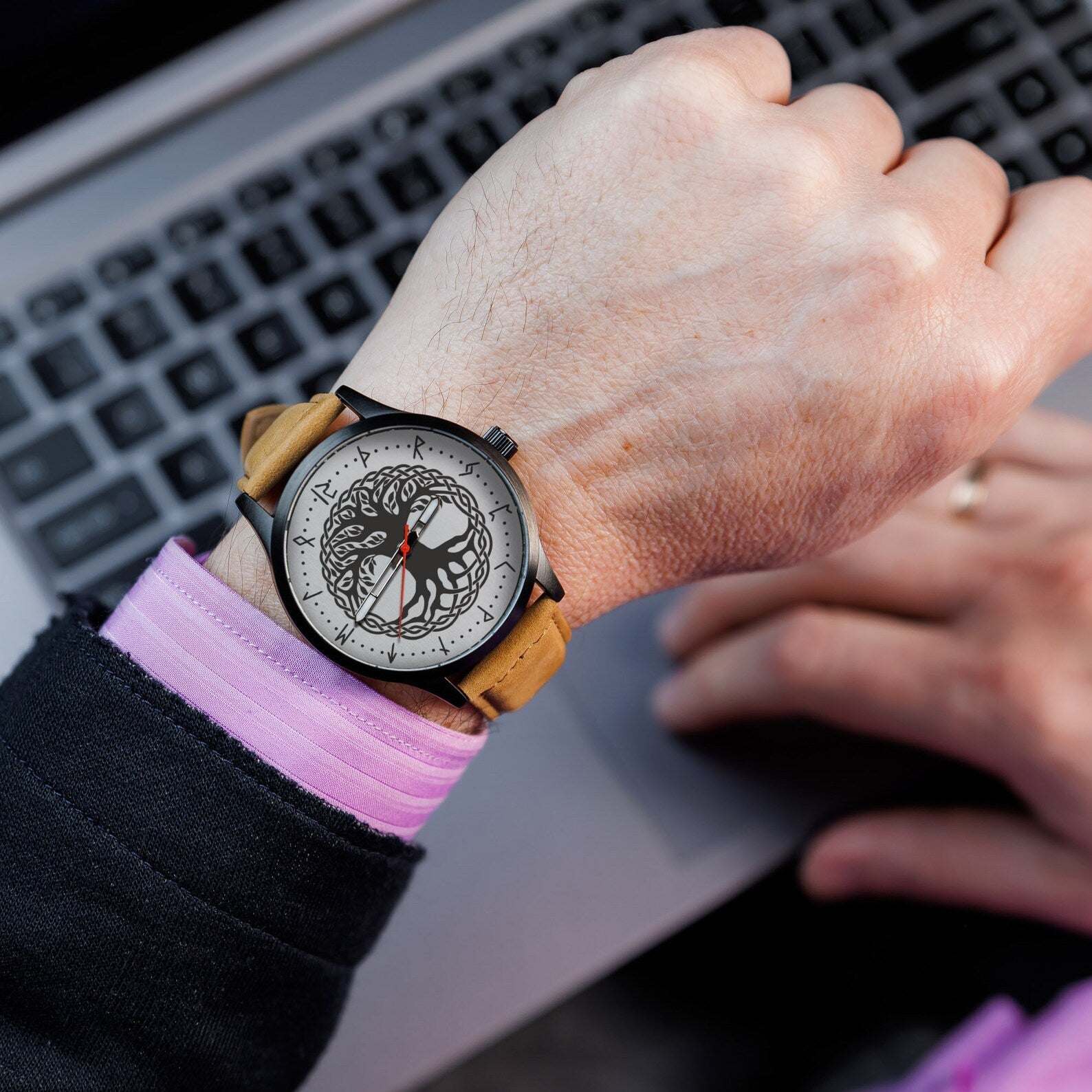 Customized viking Watch Engraved gift for man – Viking Accessories | Norse runes & Nordic jewelry