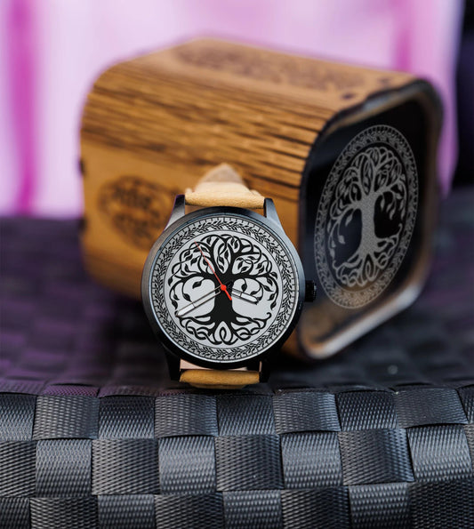 Customized viking Watch Engraved gift for man – Viking Accessories | Norse runes & Nordic jewelry