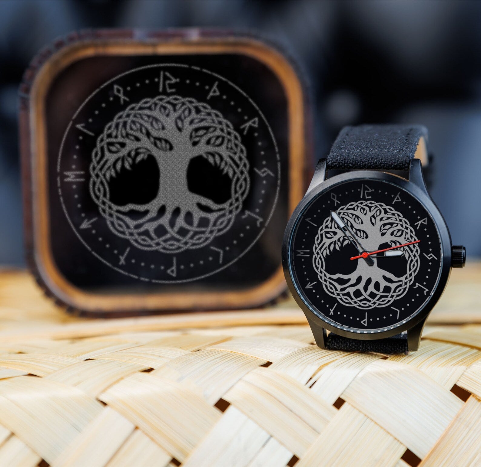 Customized viking Watch Engraved gift for man – Viking Accessories | Norse runes & Nordic jewelry