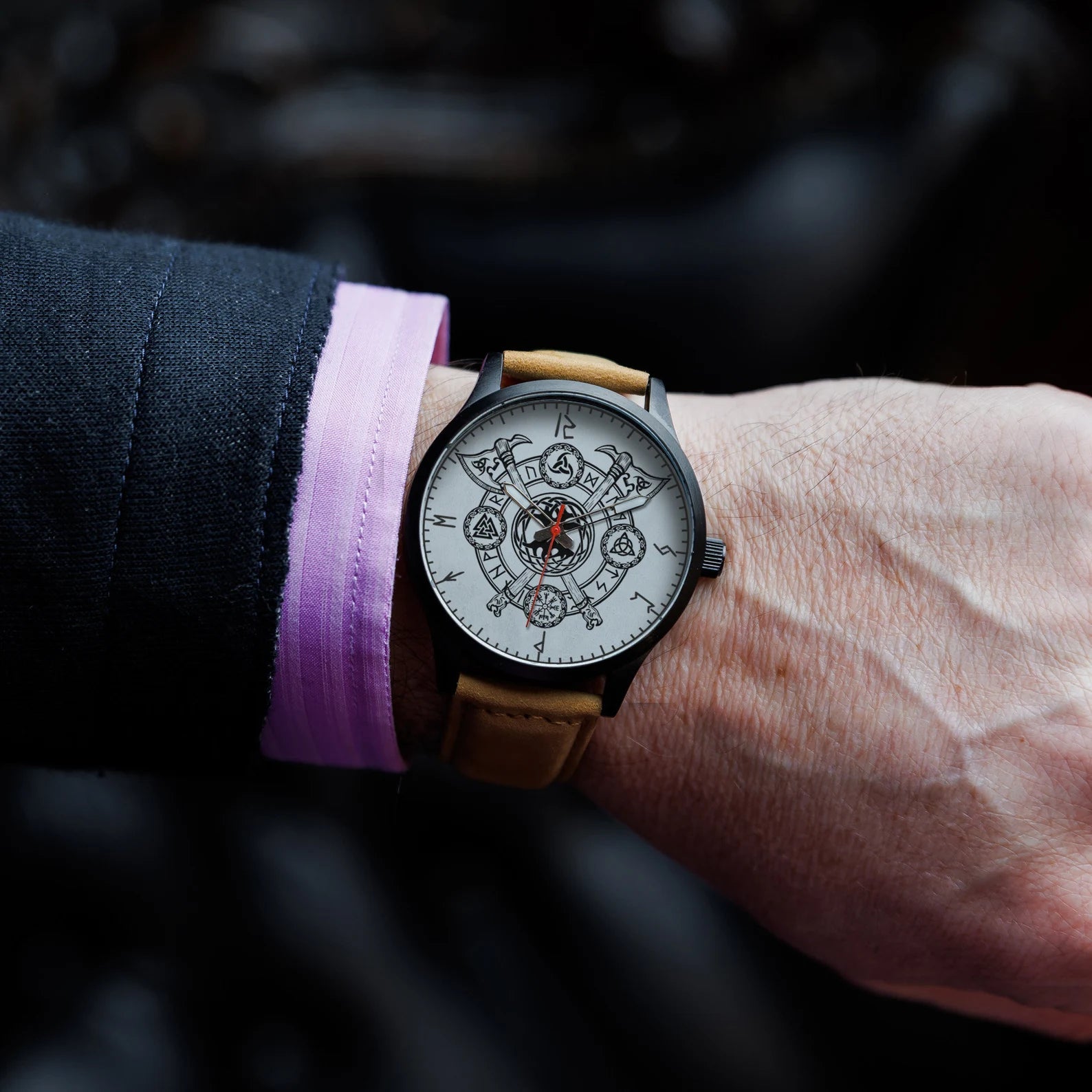 Customized viking Watch Engraved gift for man – Viking Accessories | Norse runes & Nordic jewelry