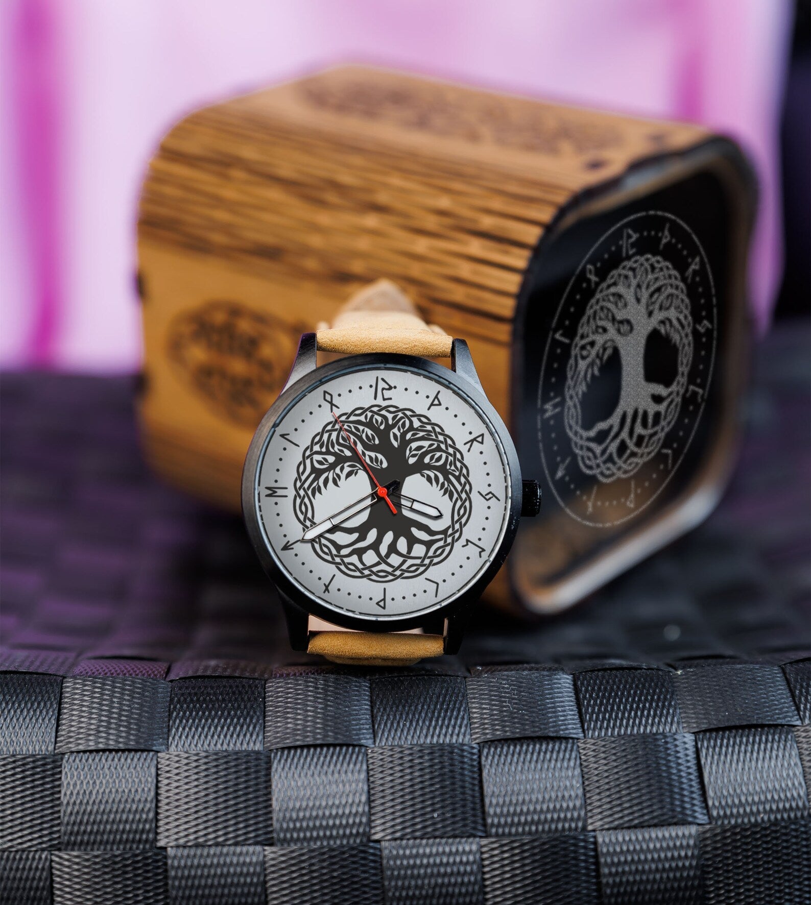 Customized viking Watch Engraved gift for man – Viking Accessories | Norse runes & Nordic jewelry