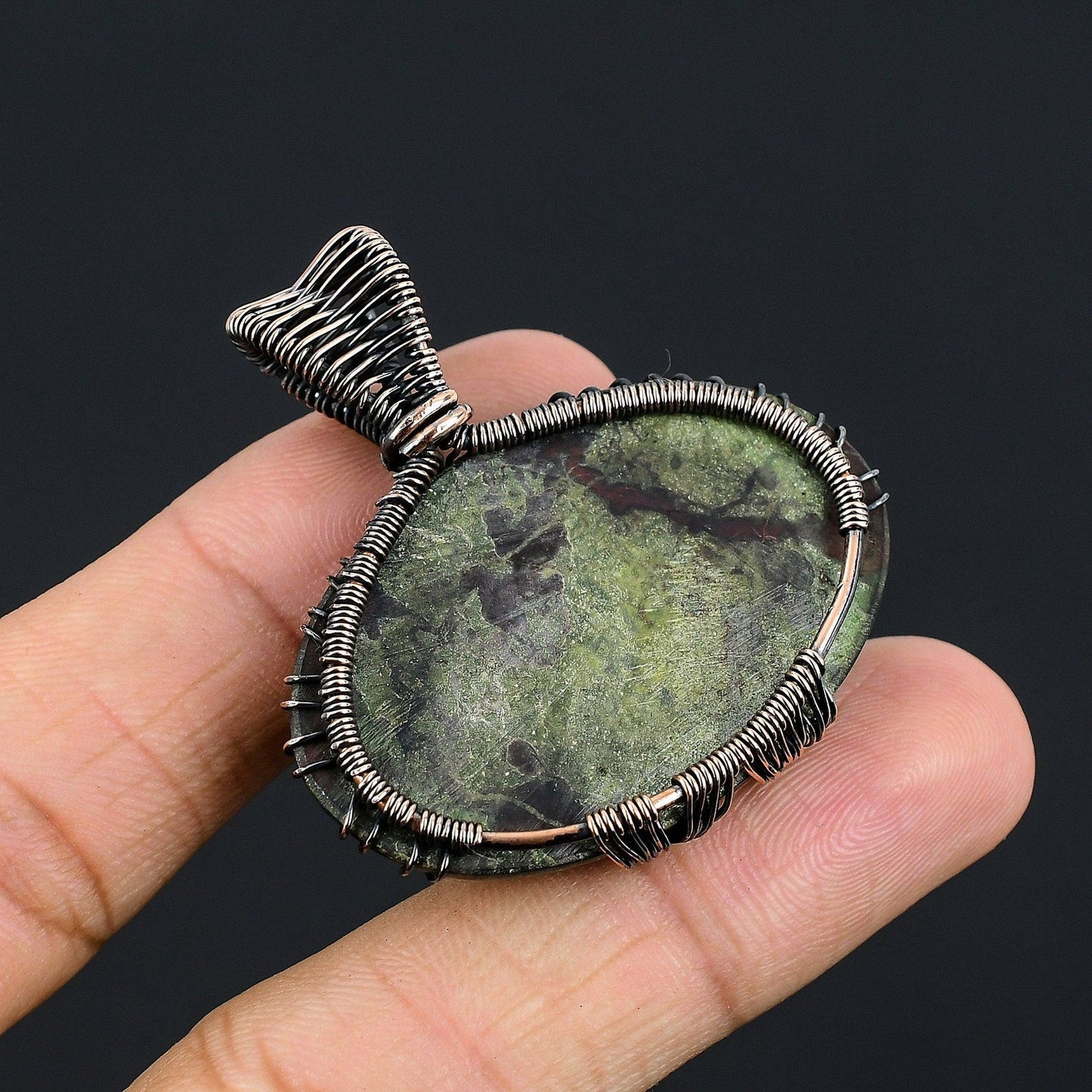 Double Tree of Life Dragon Blood \Copper Wire Wrapped Pendant Gemstone – Viking jewerly | Norse runes & Nordic jewelry