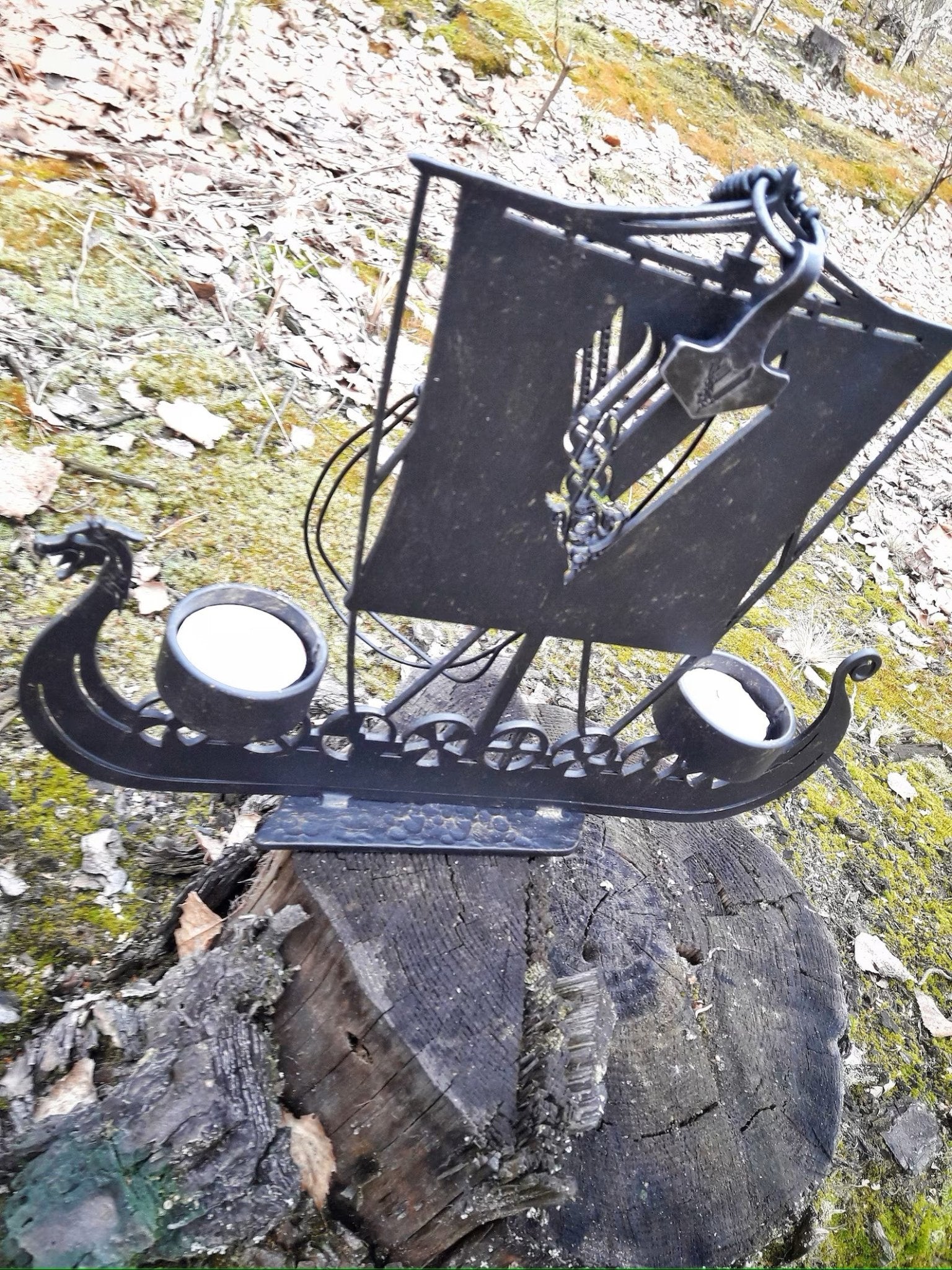 Drakkar Viking Ship Candleholder Norse Nordic Odin Thor, Asatru Gift Personalized – Viking home decor | Norse runes & Nordic jewelry