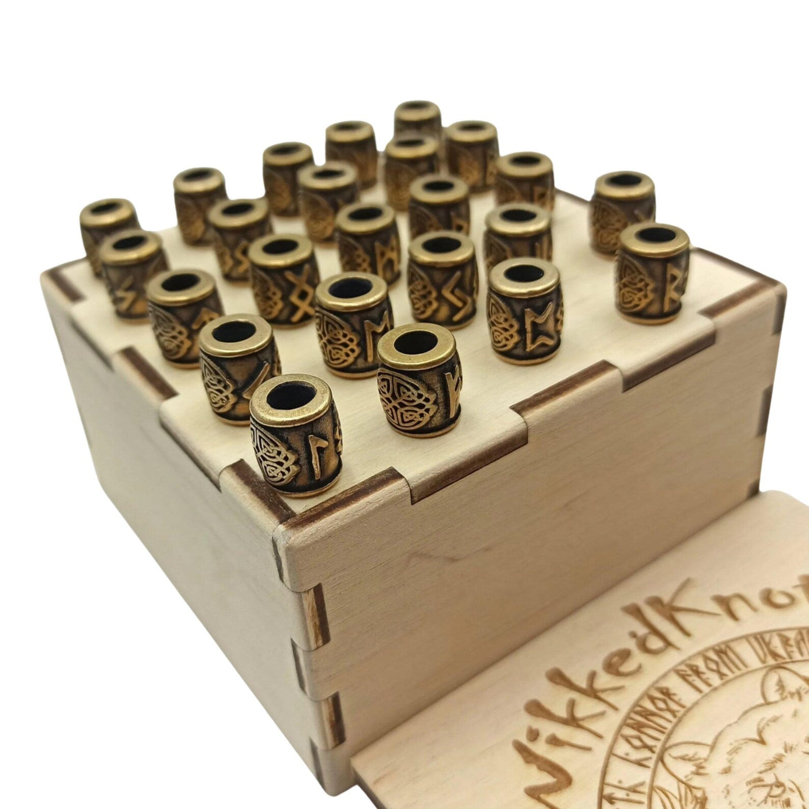 Elder futhark runes beads set | Viking beard bead jewelry - 24 pc – Viking Accessories | Norse runes & Nordic jewelry