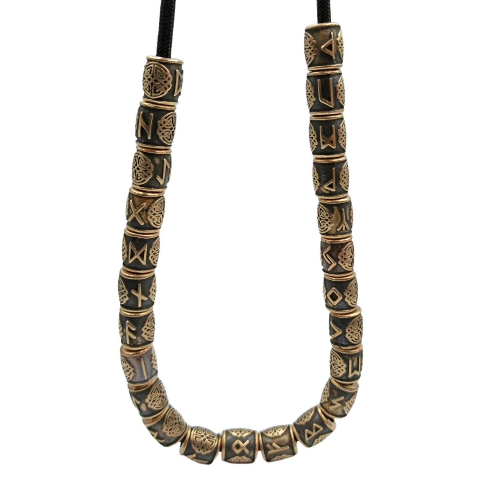 Elder futhark runes beads set | Viking beard bead jewelry - 24 pc – Viking Accessories | Norse runes & Nordic jewelry