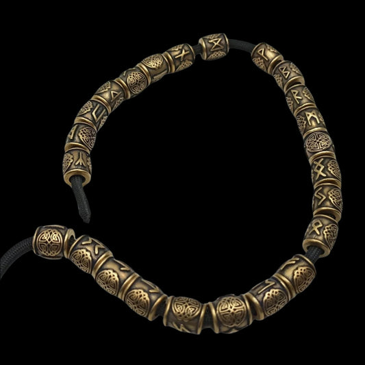 Elder futhark runes beads set | Viking beard bead jewelry - 24 pc – Viking Accessories | Norse runes & Nordic jewelry