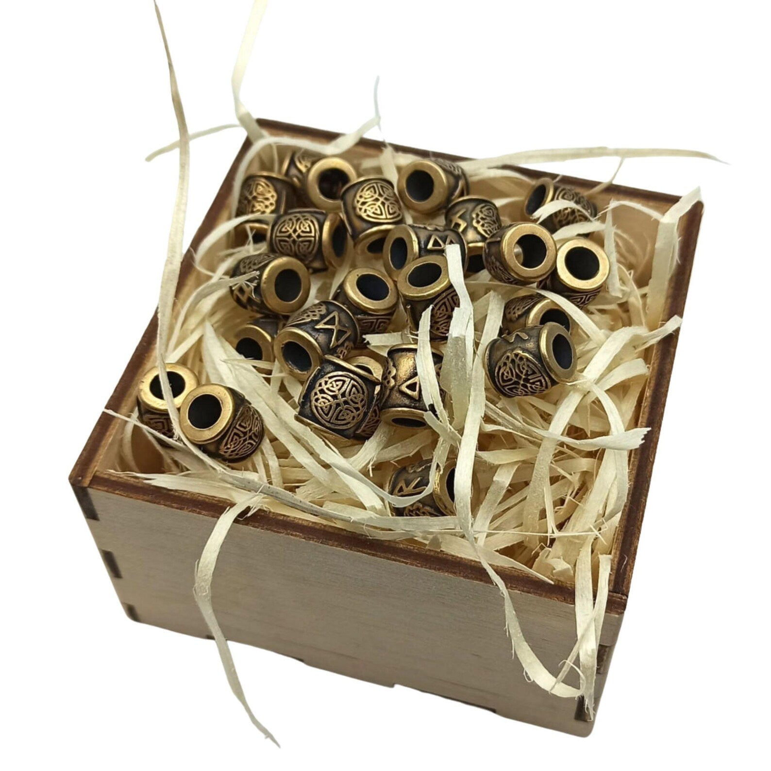 Elder futhark runes beads set | Viking beard bead jewelry - 24 pc – Viking Accessories | Norse runes & Nordic jewelry