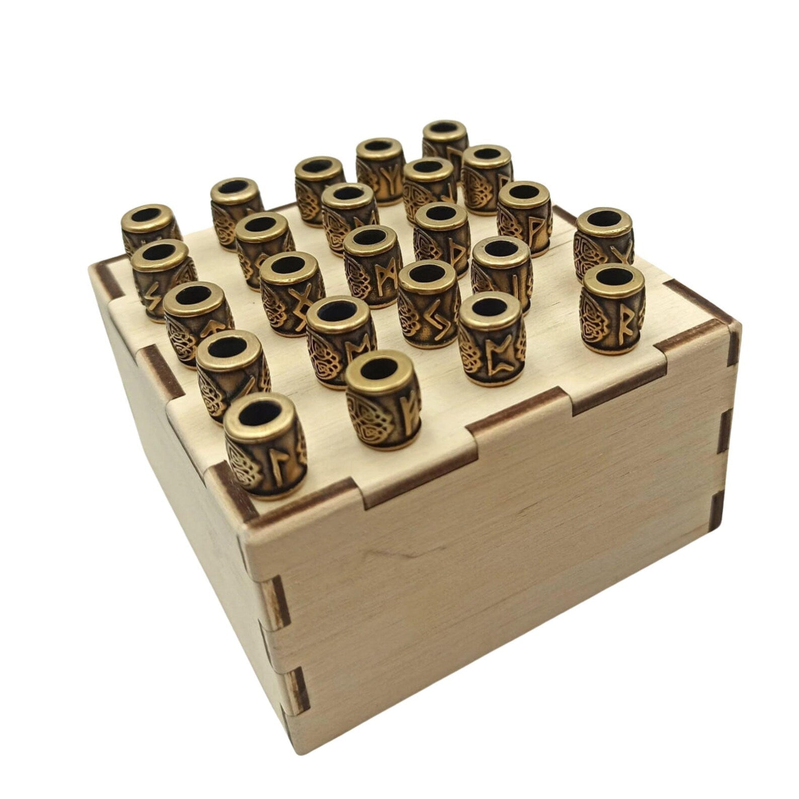 Elder futhark runes beads set | Viking beard bead jewelry - 24 pc – Viking Accessories | Norse runes & Nordic jewelry