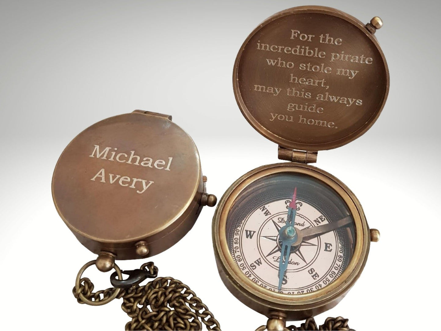 Engraved Compass, Personalized Gifts for Men, Custom Working Compass – Viking Accessories | Norse runes & Nordic jewelry