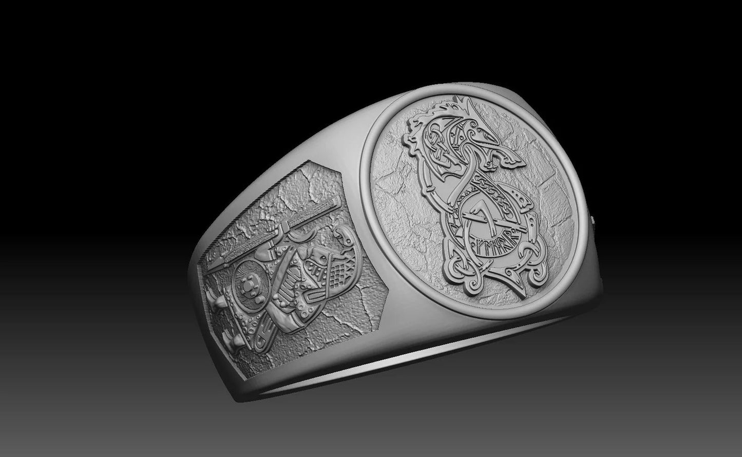Fenrir wolf ring Norse Pagan Viking jewelry – Viking jewerly | Norse runes & Nordic jewelry