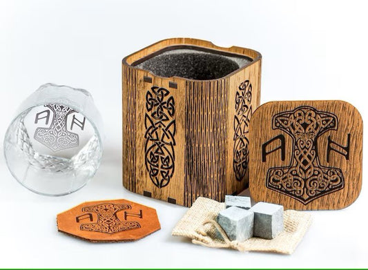 Glass with Viking Logo – Viking Accessories | Norse runes & Nordic jewelry