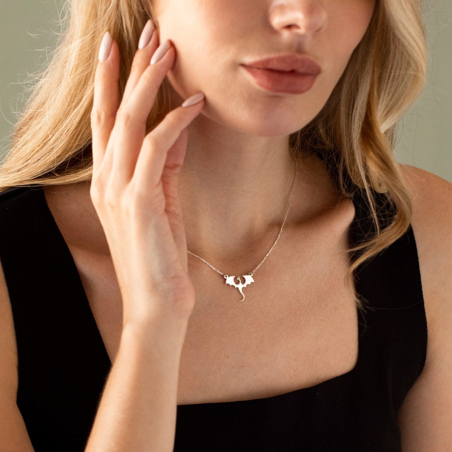 Gold Dragon Pendant Necklace โ Viking | Norse runes & Nordic jewelry