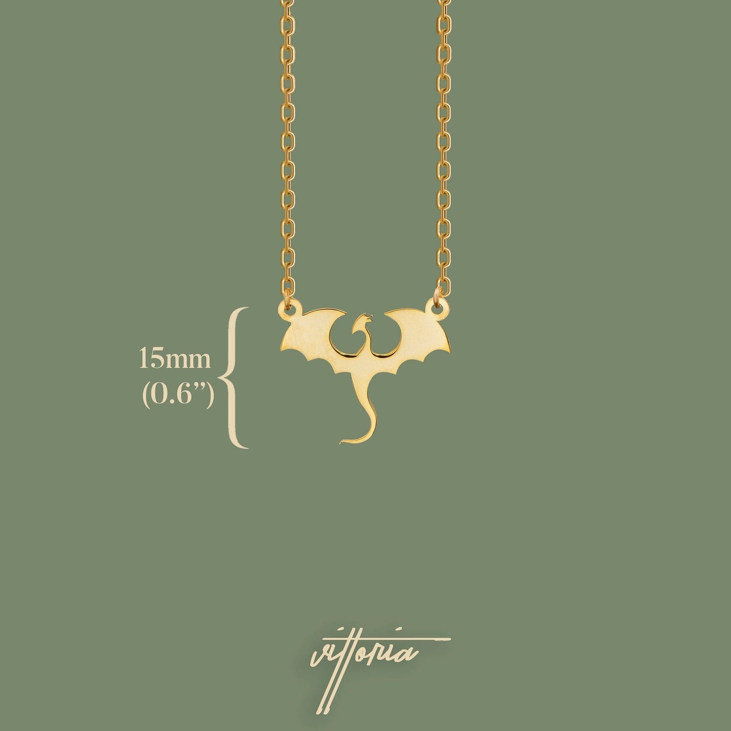 Gold Dragon Pendant Necklace โ Viking | Norse runes & Nordic jewelry