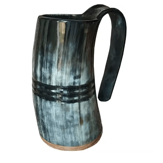Handmade Viking Horn Mug – Beer & Coffee Cup – Viking Accessories | Norse runes & Nordic jewelry