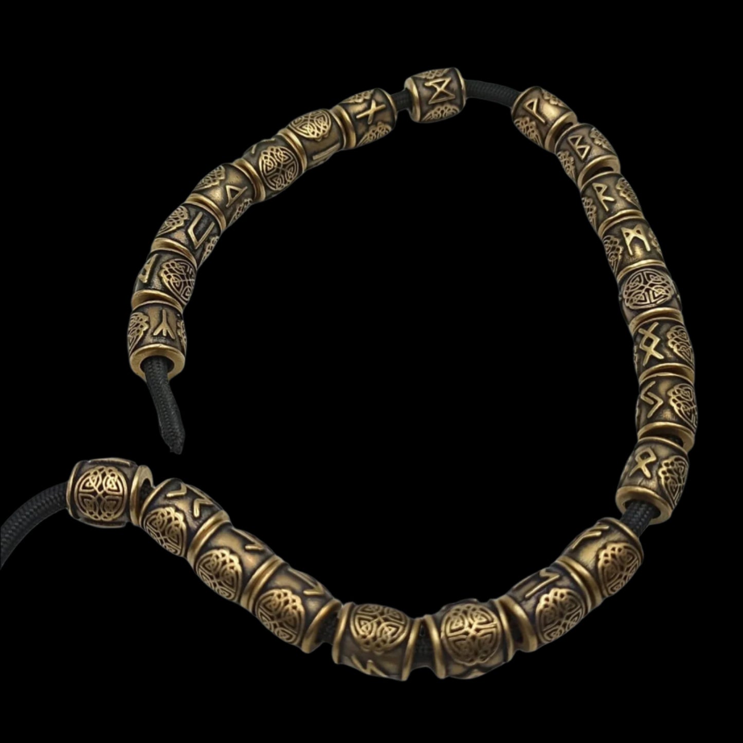 Elder futhark runes beads set | Viking beard bead jewelry - 24 pc
