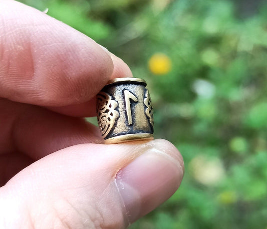 Laguz rune | Viking bead | Norse lanyard Knife beads – Viking Accessories | Norse runes & Nordic jewelry