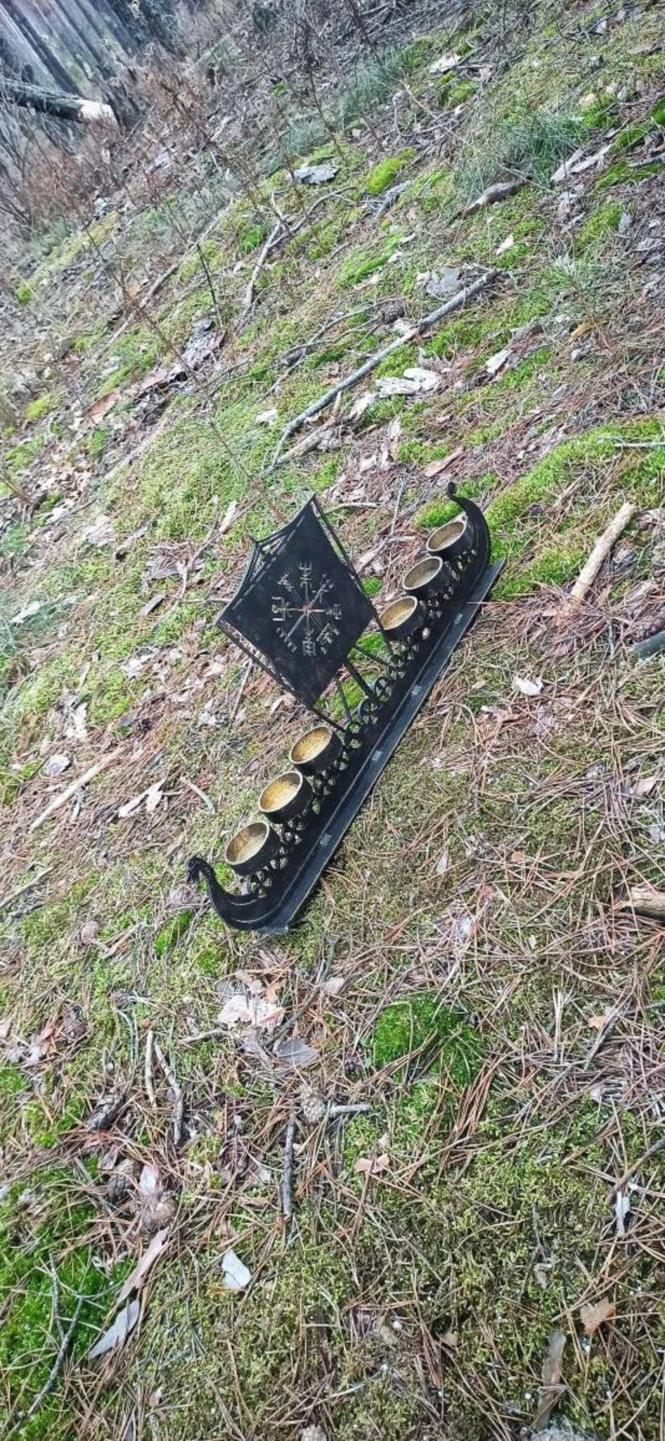 Large Drakkar Viking Ship Candleholder Vegvisir Norse Runes Nordic Asatru – Viking Accessories | Norse runes & Nordic jewelry