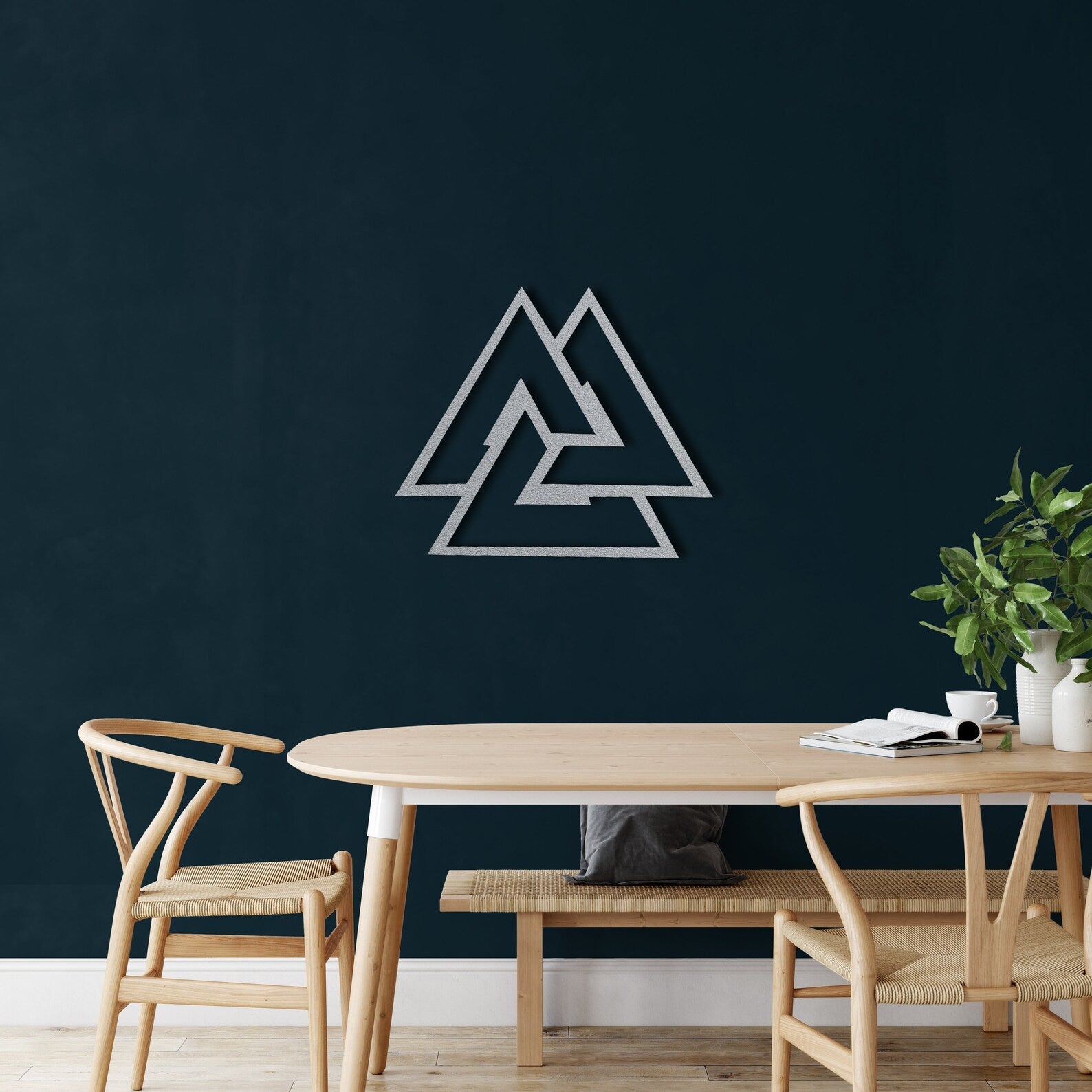 Metal Valknut Decor, Nordic Mythology Walknut Sign Celtic Norse Odin Symbols – Viking home decor | Norse runes & Nordic jewelry
