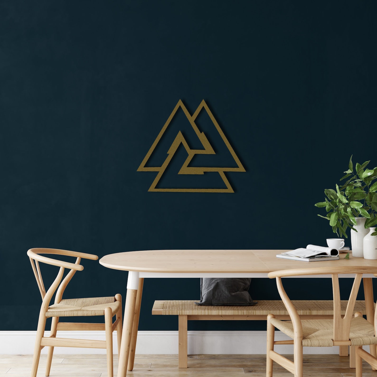 Metal Valknut Decor, Nordic Mythology Walknut Sign Celtic Norse Odin Symbols – Viking home decor | Norse runes & Nordic jewelry