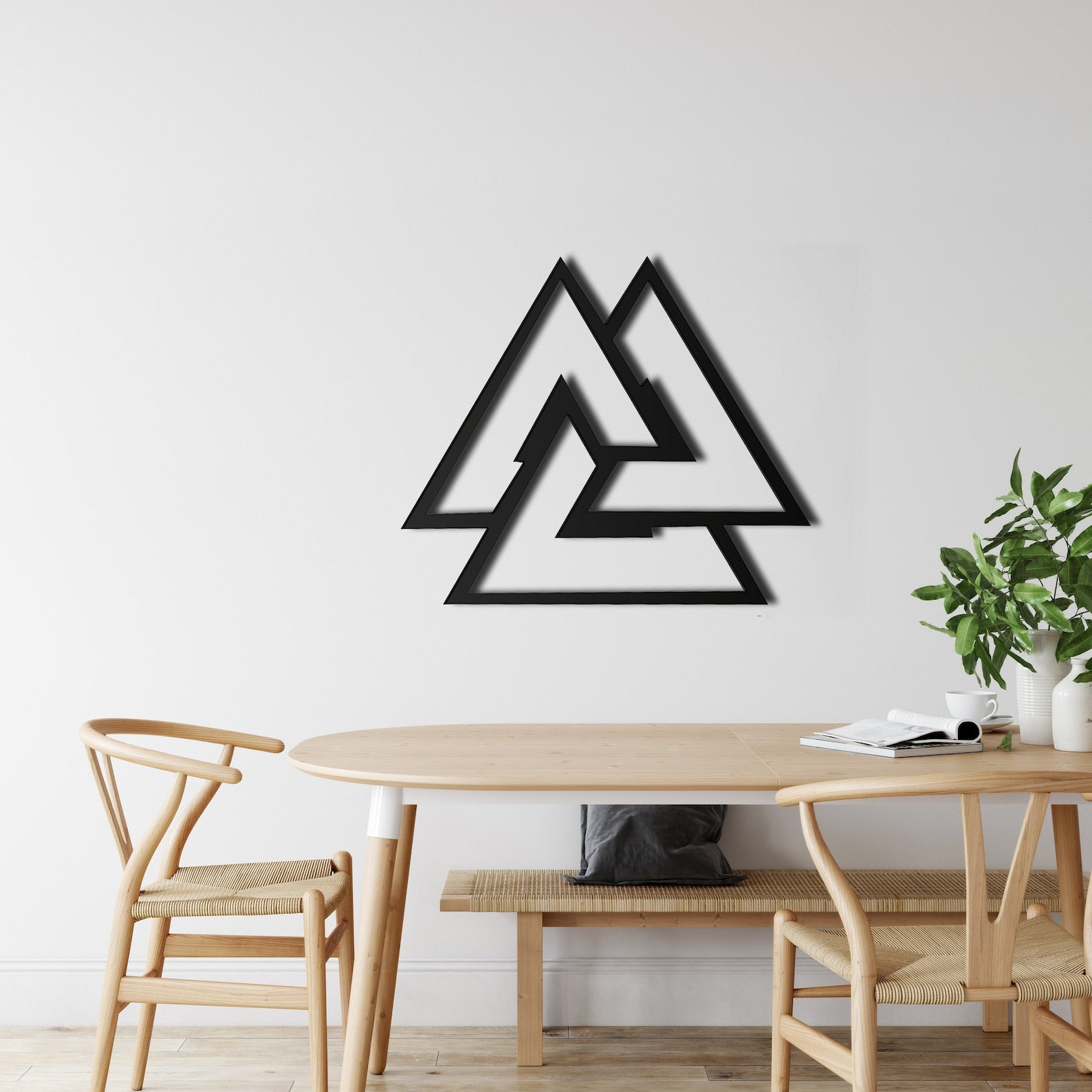 Metal Valknut Decor, Nordic Mythology Walknut Sign Celtic Norse Odin Symbols – Viking home decor | Norse runes & Nordic jewelry