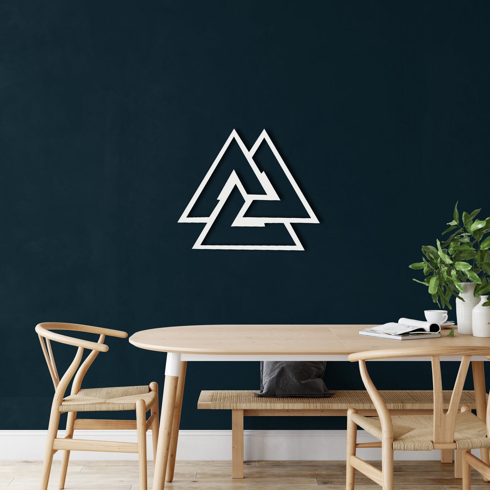 Metal Valknut Decor, Nordic Mythology Walknut Sign Celtic Norse Odin Symbols – Viking home decor | Norse runes & Nordic jewelry