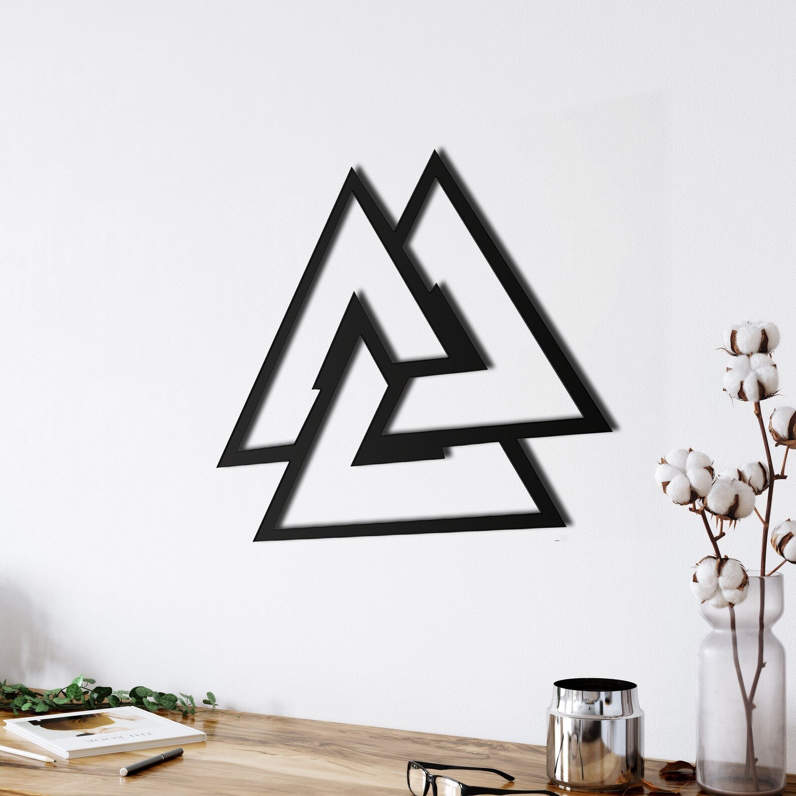 Metal Valknut Decor, Nordic Mythology Walknut Sign Celtic Norse Odin Symbols – Viking home decor | Norse runes & Nordic jewelry