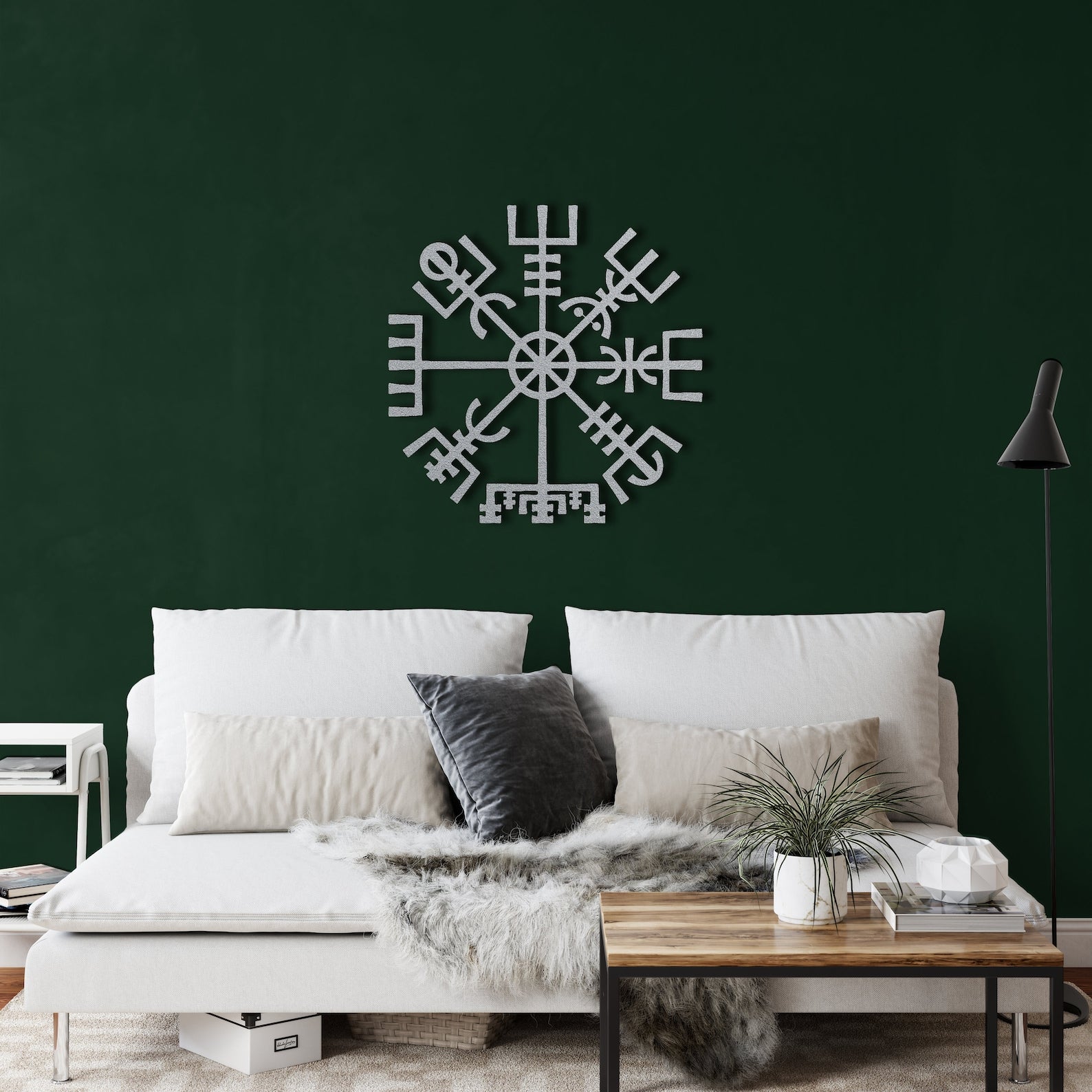 Metal Viking Decor, Nordic Mythology Vegvisir Runes Symbols – Viking home decor | Norse runes & Nordic jewelry