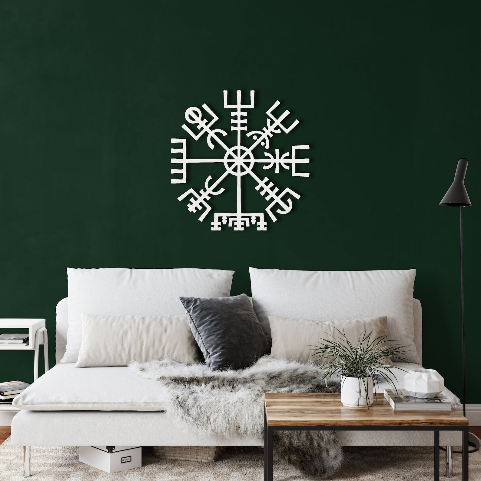Metal Viking Decor, Nordic Mythology Vegvisir Runes Symbols – Viking home decor | Norse runes & Nordic jewelry