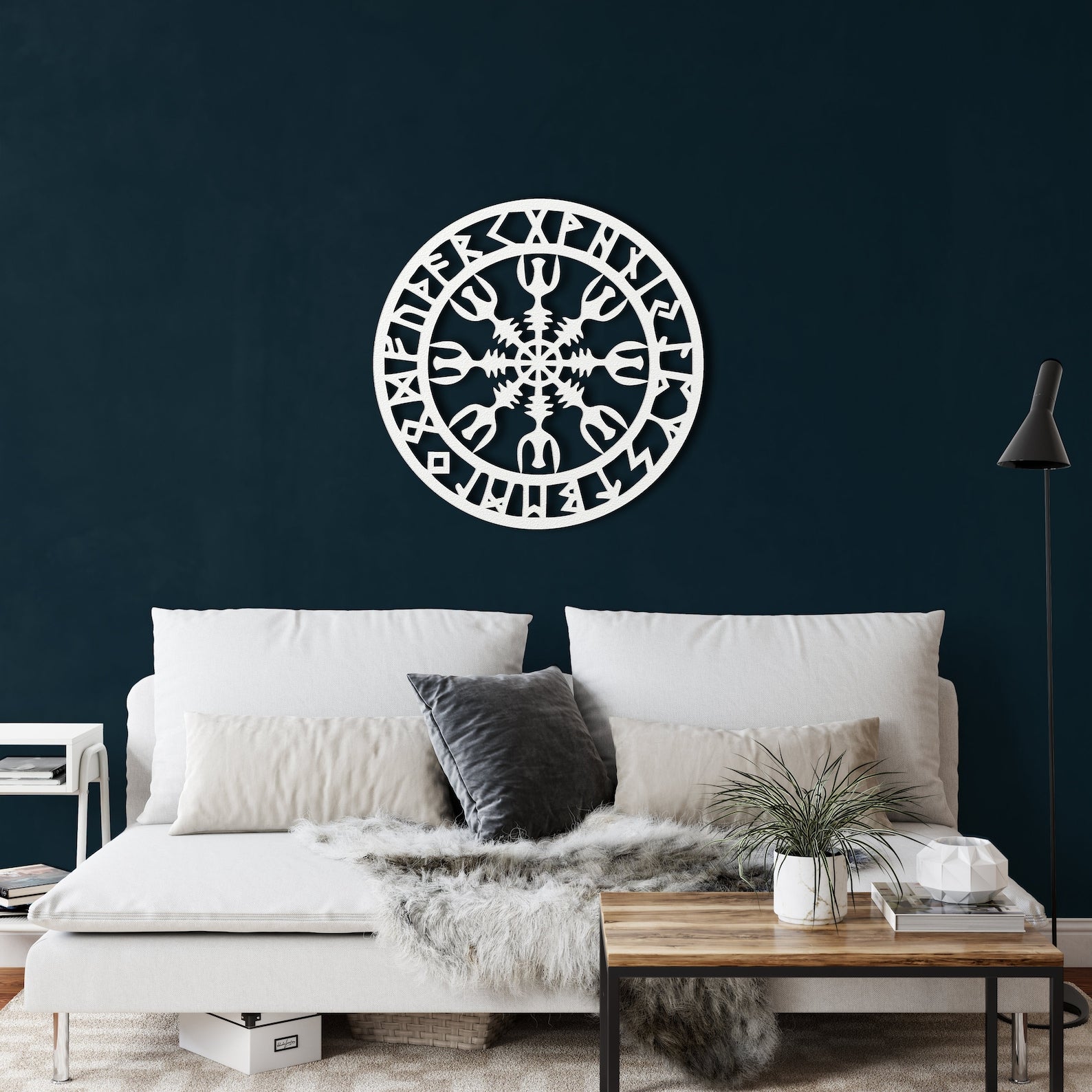 Metal Viking Decor, Nordic Mythology Vegvisir Runes Symbols – Viking home decor | Norse runes & Nordic jewelry