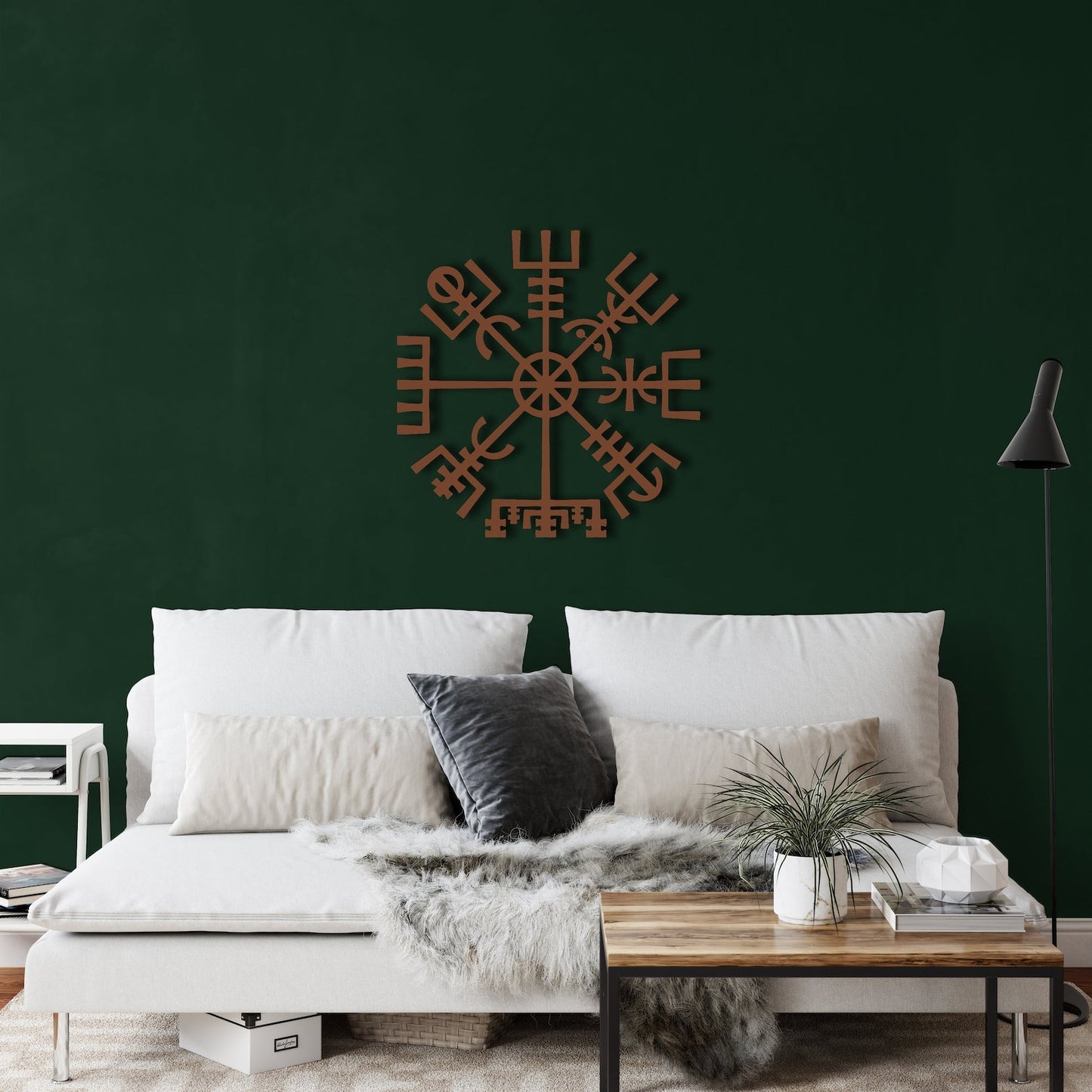 Metal Viking Decor, Nordic Mythology Vegvisir Runes Symbols – Viking home decor | Norse runes & Nordic jewelry