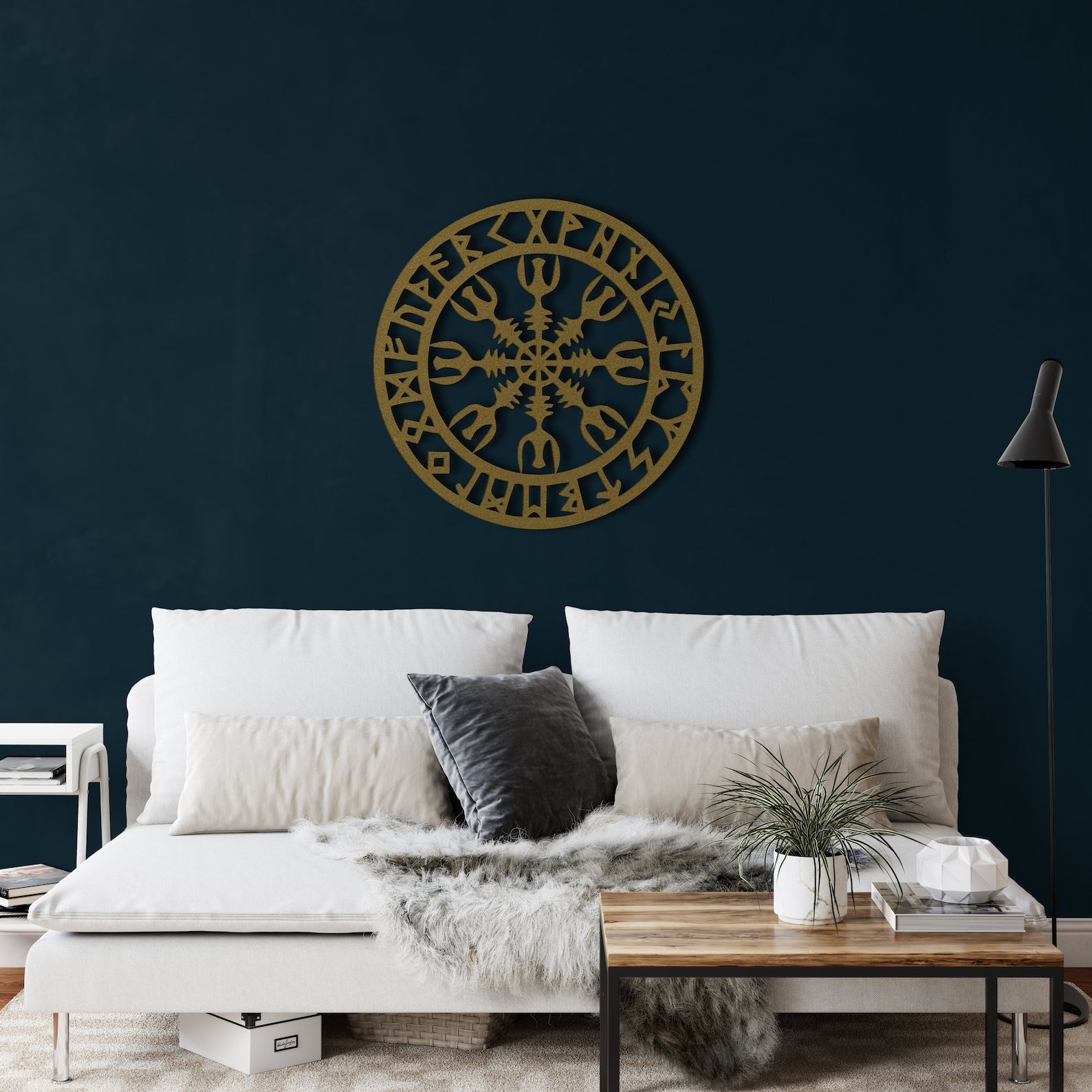 Metal Viking Decor, Nordic Mythology Vegvisir Runes Symbols – Viking home decor | Norse runes & Nordic jewelry