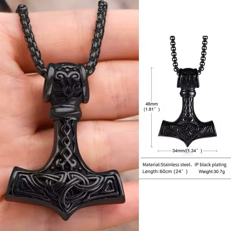 Mjolnir Thor Hammer Pendant Necklace – Viking jewerly | Norse runes & Nordic jewelry