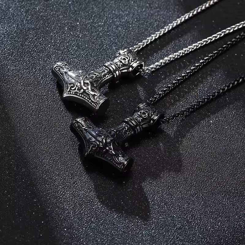 Mjolnir Thor Hammer Pendant Necklace – Viking jewerly | Norse runes & Nordic jewelry