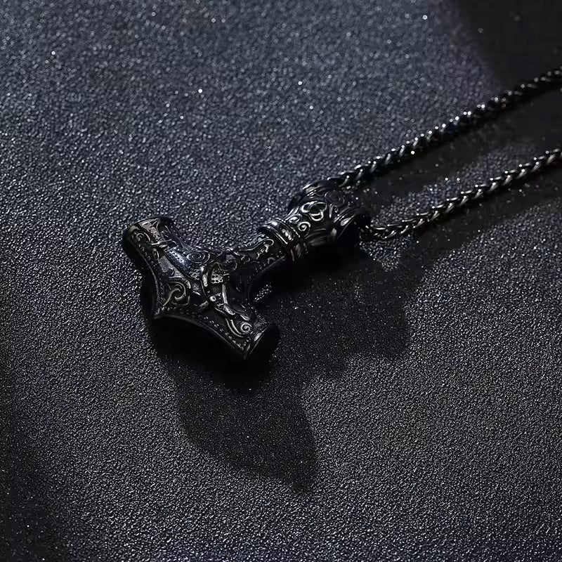 Mjolnir Thor Hammer Pendant Necklace – Viking jewerly | Norse runes & Nordic jewelry